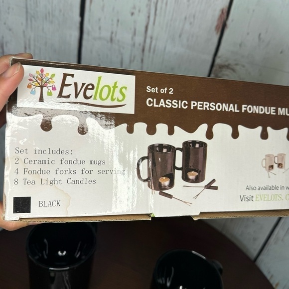 Set of 2 Personal Fondue Mugs with 4 forks and 8 tea lights - Picture 7 of 11